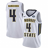 Murray State Racers 4 Brion Sanchious White College Basketball Jersey Dzhi,baseball caps,new era cap wholesale,wholesale hats